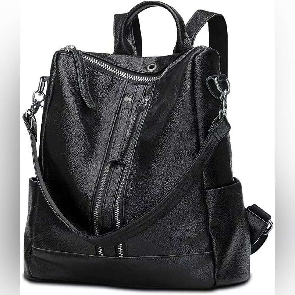 Leather backpack purse